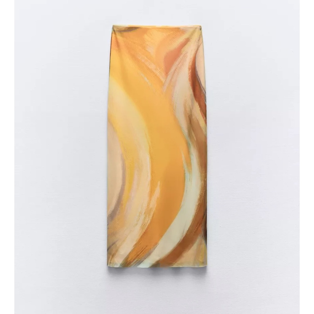 ZARA PRINTED TULLE SKIRT